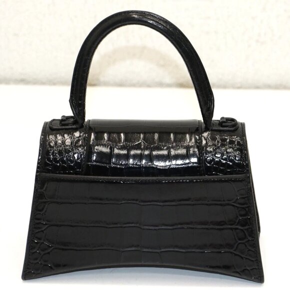 Balenciaga Hourglass Small Handbag Crocodile Embossed - Black - Picture 12 of 14